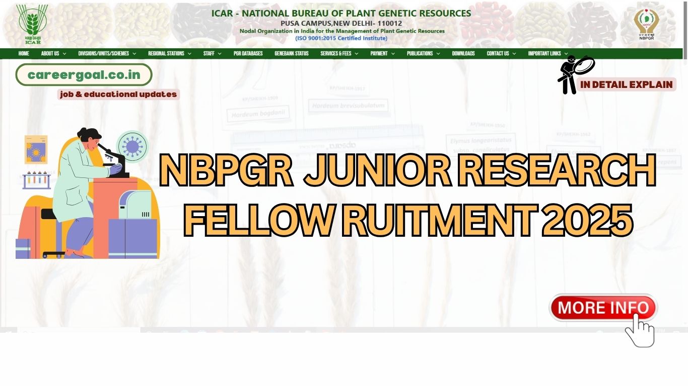 Join ICAR-NBPGR JRF Recruitment 2025 as a Junior Research Fellow in 2025! Apply by 18th May Check eligibility, salary, and application