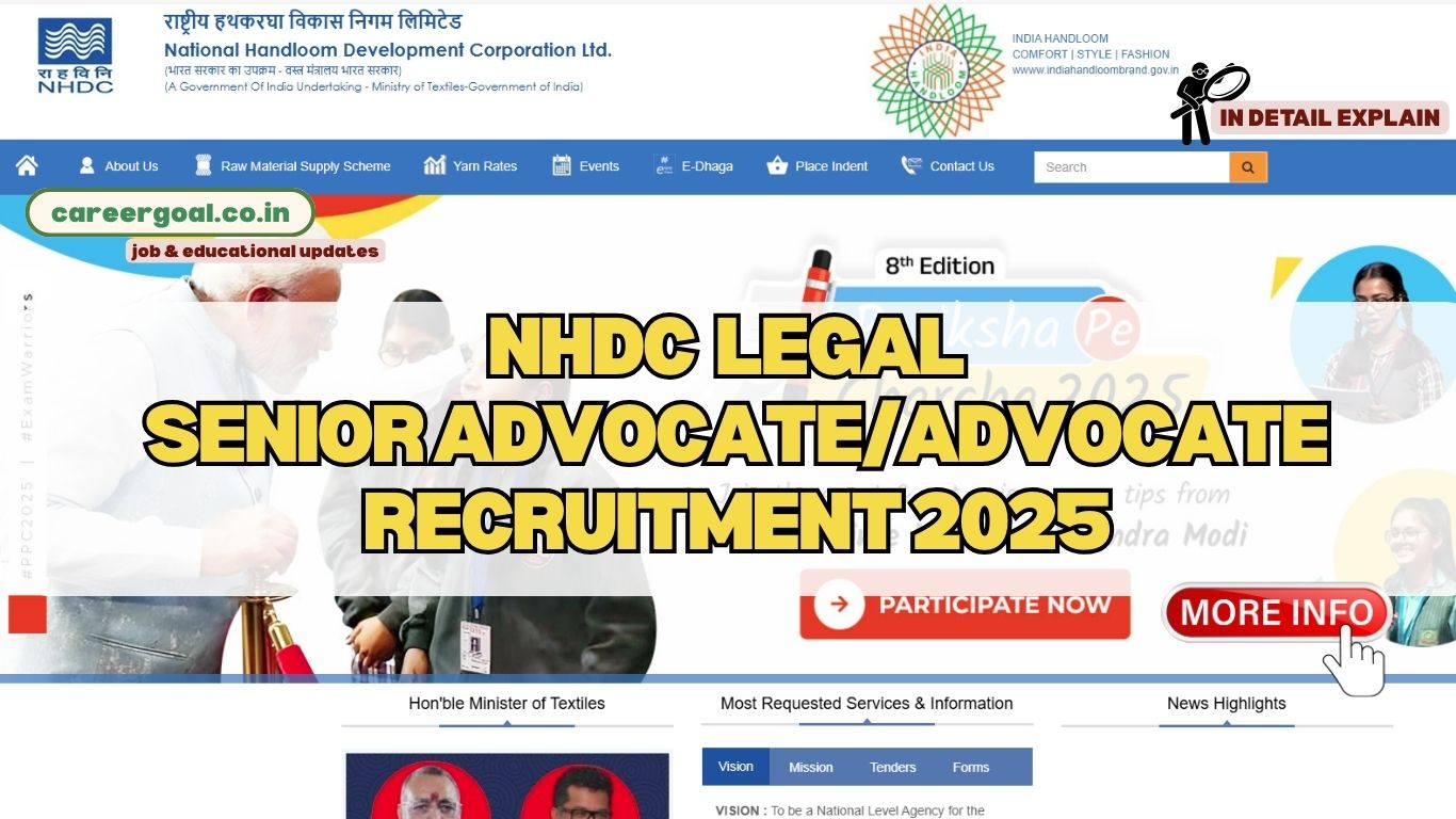 Apply for NHDC Legal  Senior Advocate/Advocate Recruitment 2025 empanelment in NHDC, a Govt. of India PSU. Last date: 16.05.2025. No fees.