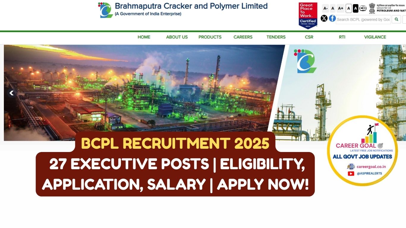 BCPL Recruitment 2025 27 Executive Posts | Eligibility, Application, Salary | Apply Now!