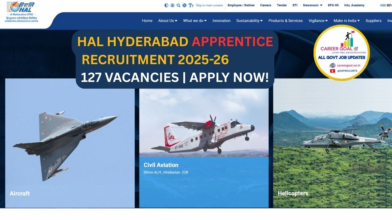 HAL Hyderabad Apprentice Recruitment 2025-26 127 Vacancies | Apply Now!