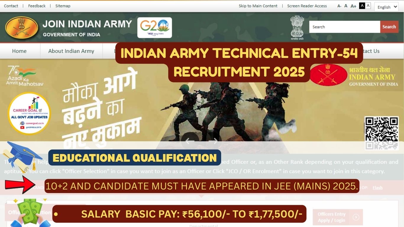Indian Army Technical Entry-54 Recruitment 2025