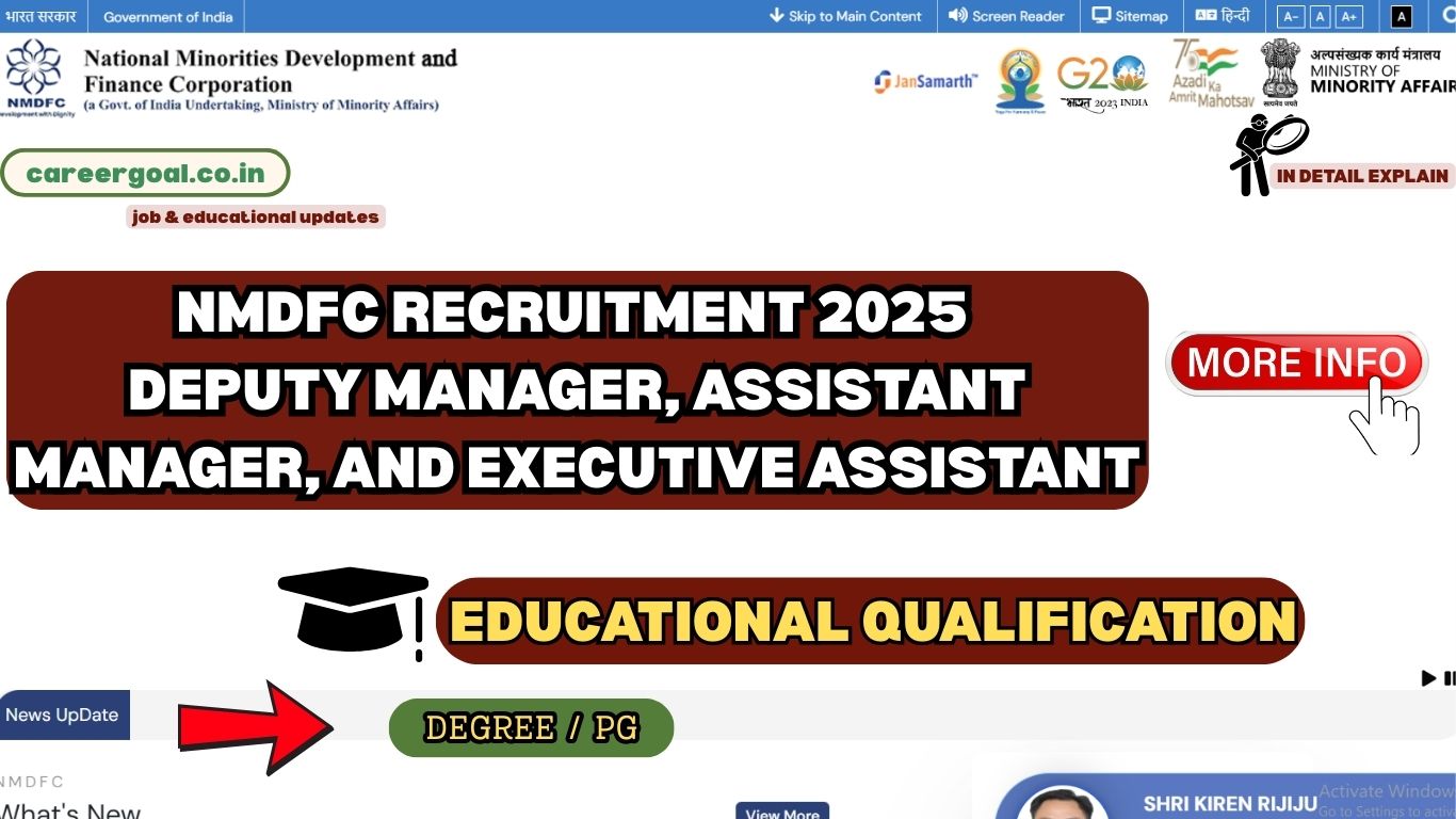 Discover NMDFC Recruitment 2025 for government jobs with 10 vacancies for Deputy Manager, Assistant Manager, and Executive Assistant. Learn about eligibility, application process, and key dates. Apply by 02.06.2025!
