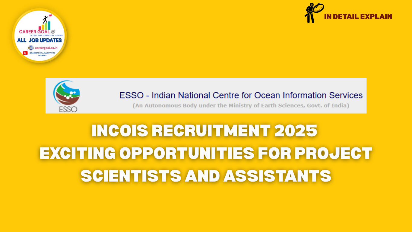 INCOIS Recruitment 2025 Exciting Opportunities for Project Scientists and Assistants