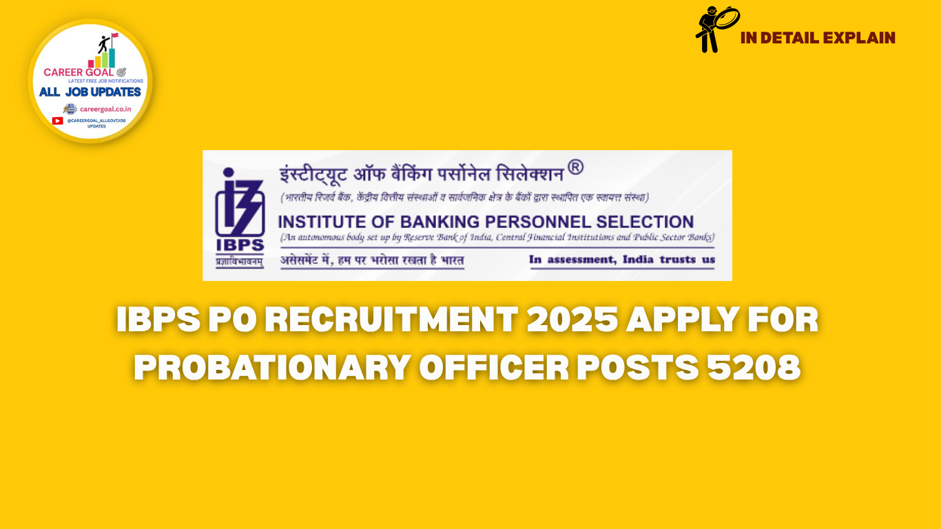 IBPS PO Recruitment 2025: Apply for Probationary Officer Posts 5208