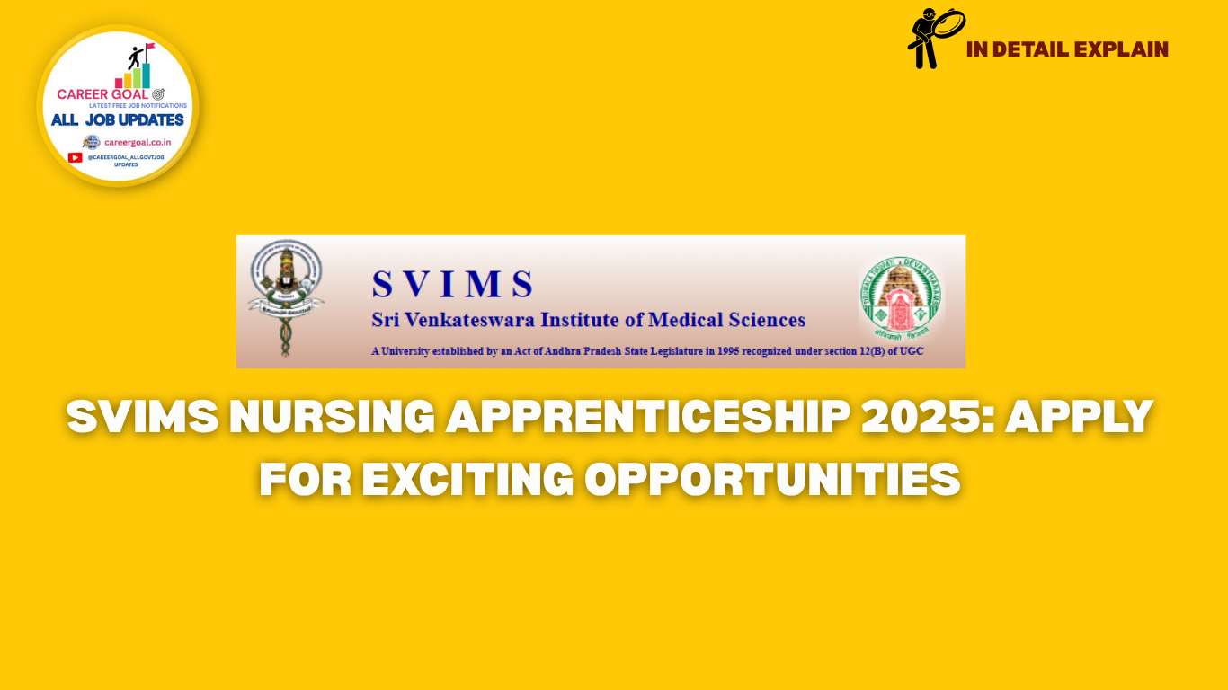 SVIMS Nursing Apprenticeship 2025: Apply for Exciting Opportunities