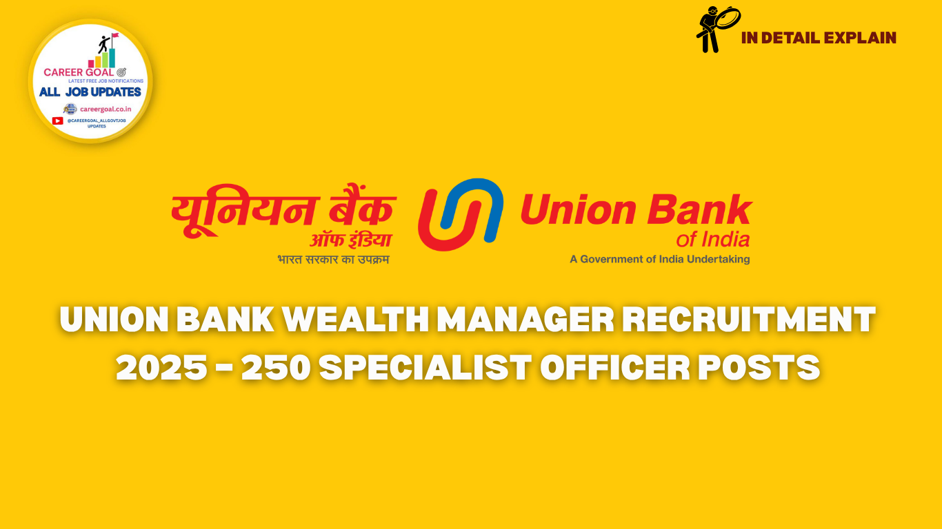 Union Bank Wealth Manager Recruitment 2025 – 250 Specialist Officer Posts